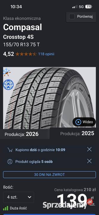 Koła Renault Twingo 1 1557013 Całoroczne 2024 łódzkie Łódź