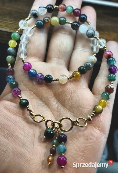 Rękodzieło naszyjnik bransoletka kolczyki mazowieckie