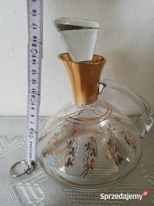 Stara złocona karafka 50letnia Porcelana i szkło Gorlice