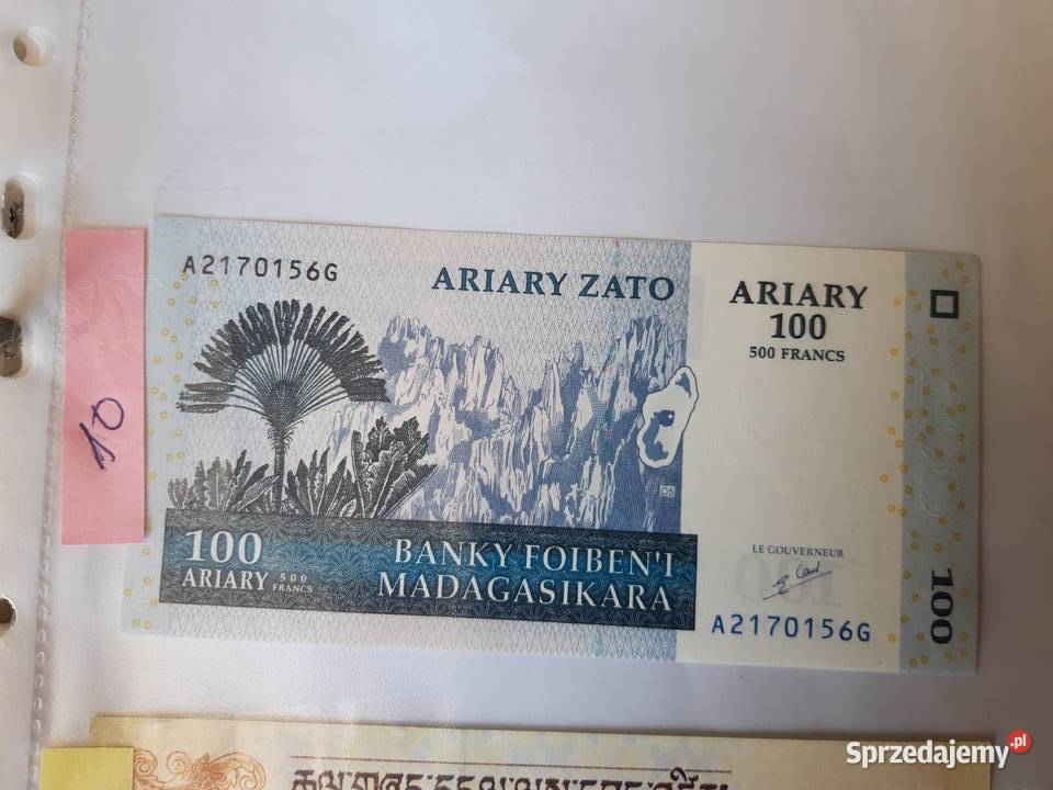 Banknot kolekcjonerski Bhutan Madagaskar śląskie Ruda Śląska