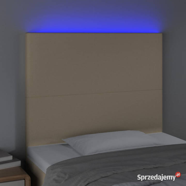 Zagłówek do łóżka z LED kremowy 100x5x118128 Warszawa