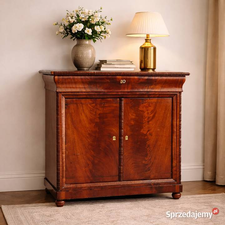 Komoda mahoniowa I poł XX w szuflada Budno