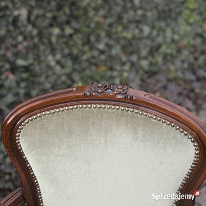 ARTexpert Wygodny Pałacowy fotel Ludwik welur zachodniopomorskie Dobrzany