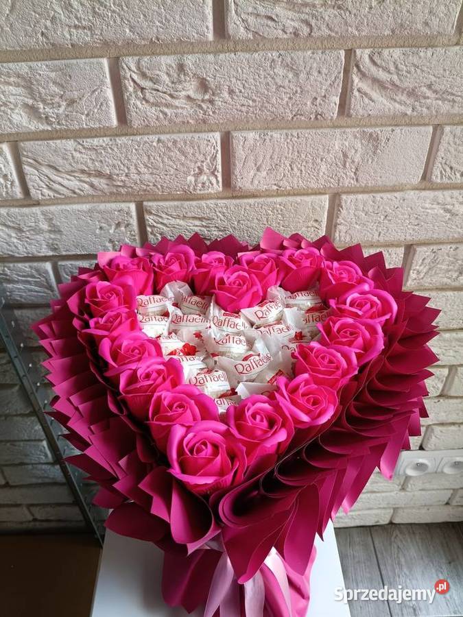 Słodki bukiet serce z mydlanych i raffaello Pozostałe wielkopolskie Ratyń