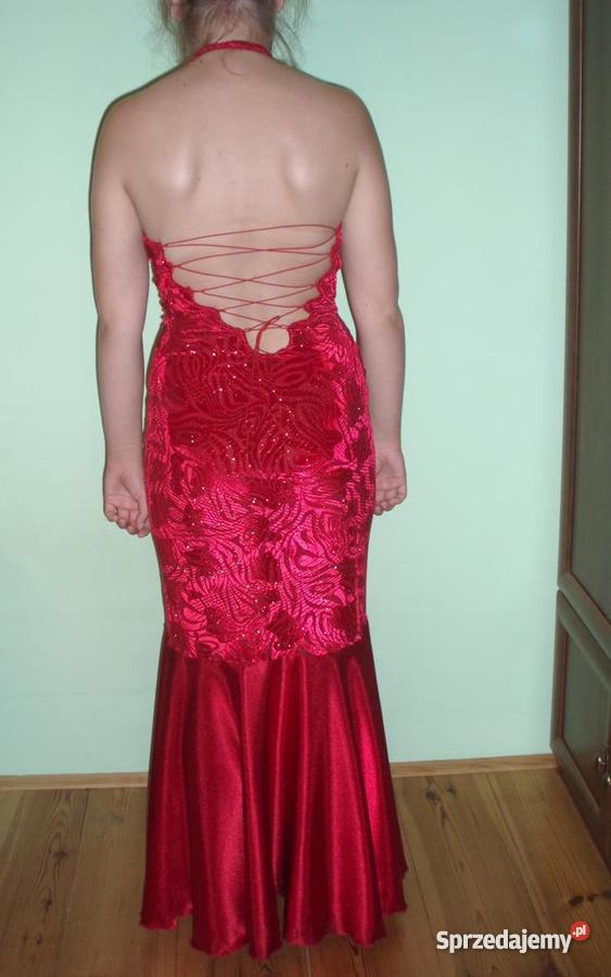 CZERWONA sukienka na wesele drużbowanie syrenka