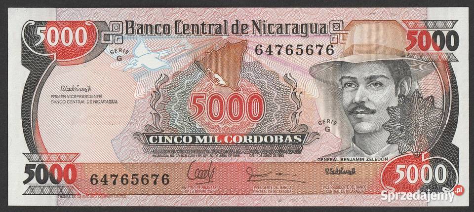 NICARAGUA 5000 CORDOBAS 1985 UNC