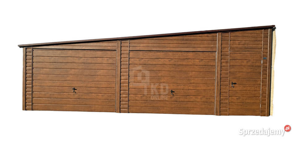 Garaz blaszany 85x6 m 2x brama uchylna drzwi łódzkie Łódź