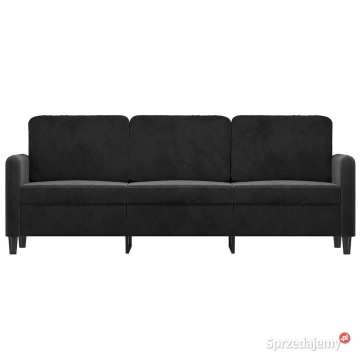 Sofa 3osobowa czarny 180 tapicerowana aksamitem mazowieckie