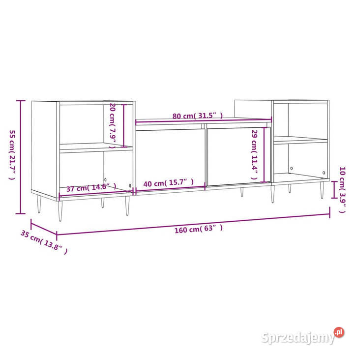 Szafka pod TV biała 80x36x50 materiał Dom i Ogród Warszawa