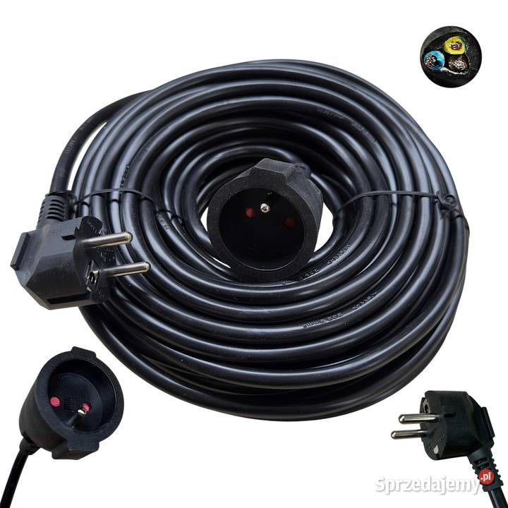 PRZEDŁUŻACZ budowlany ogrodowy 30m 3X25 mm Gruby Lublin
