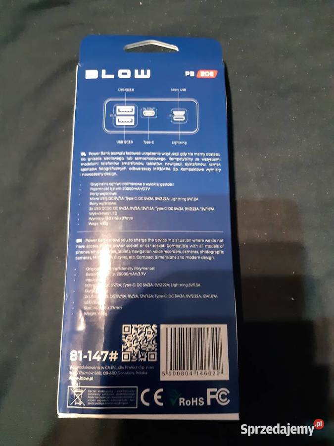 PowerBank Blow 20000mAh 20W Z Wyświetlaczem Le łódzkie Łódź