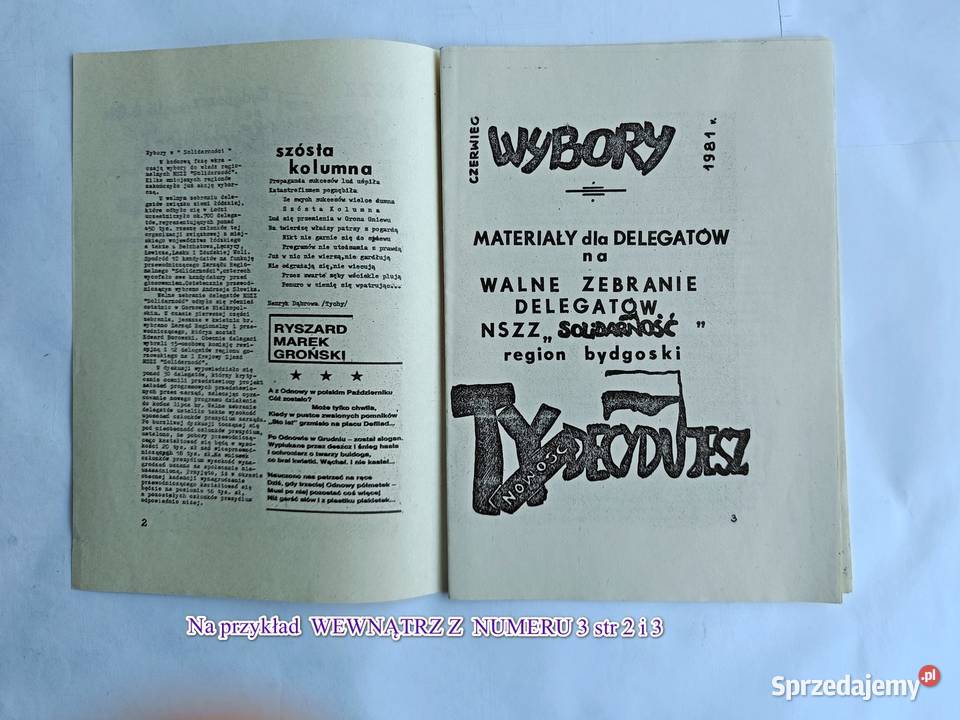 NSZZ Solidarność Wyborcza region bydgoski 1981r