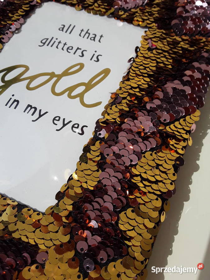 Ramka Glamour złote i brązowe cekiny odwracalne Warszawa