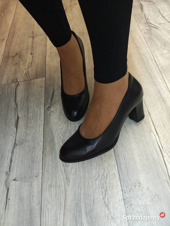 42 Czarne mega wygodne czółenka wieczorowe NOWE skóra ekologiczna Kraków sprzedam
