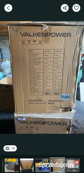 Nowy Agregat prądotwórczy 6KW Diesel Valkenpower sprzedam