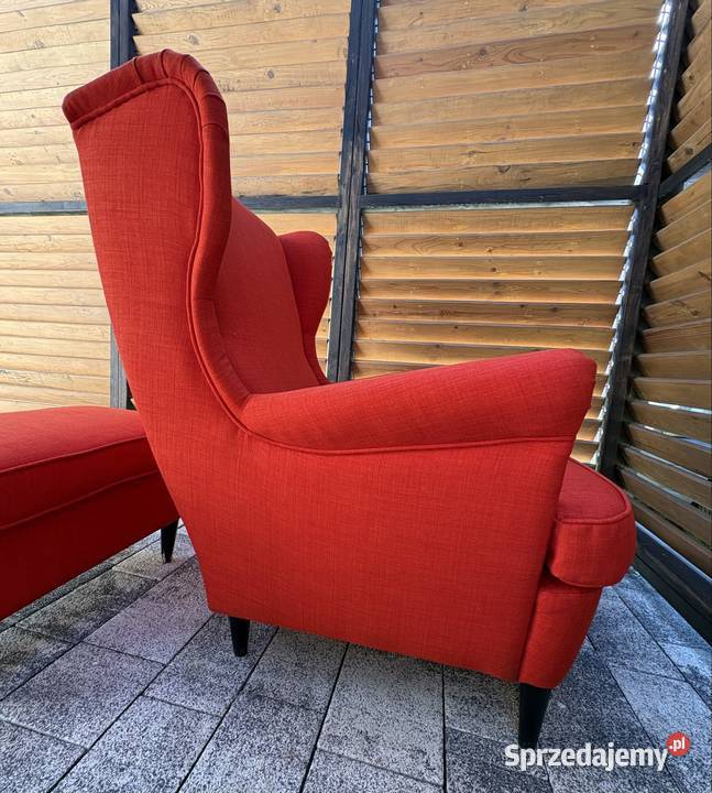 Fotel Uszak Ikea z podnóżkiem łódzkie Poddębice
