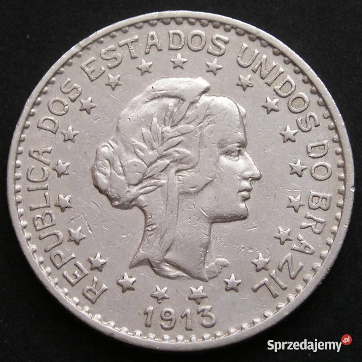 BRAZYLIA 1000 REIS 1913 SREBRO Łódź