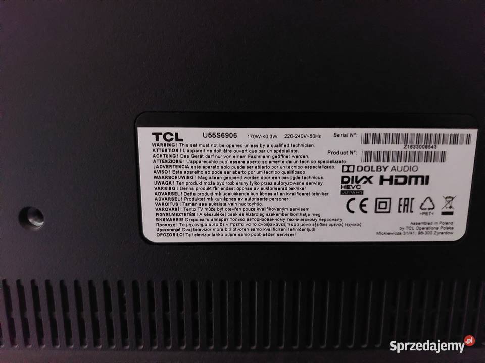 TELEWIZOR TCL U55S6906 55 LED Kielce