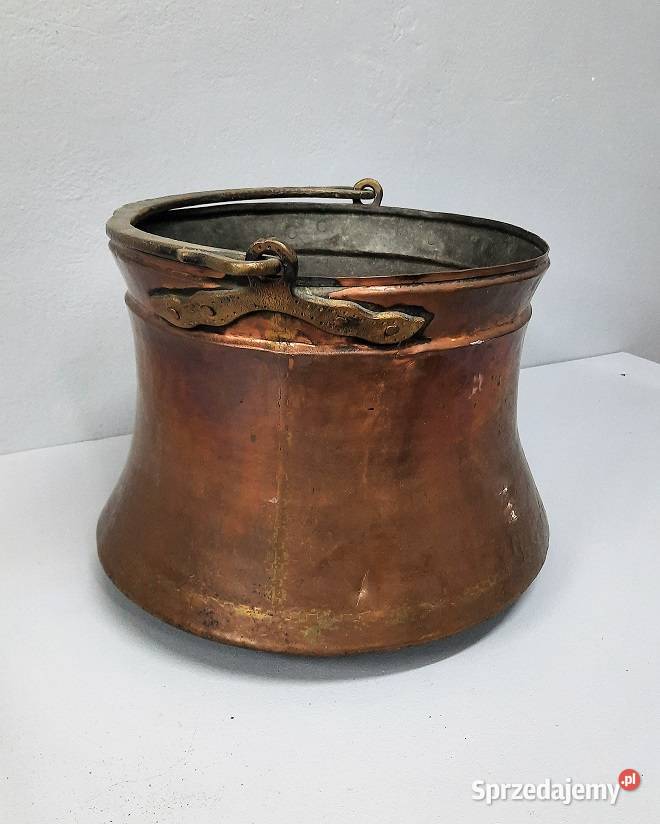 Duży Stary Miedziany Garnek AntykiMarki mazowieckie Marki