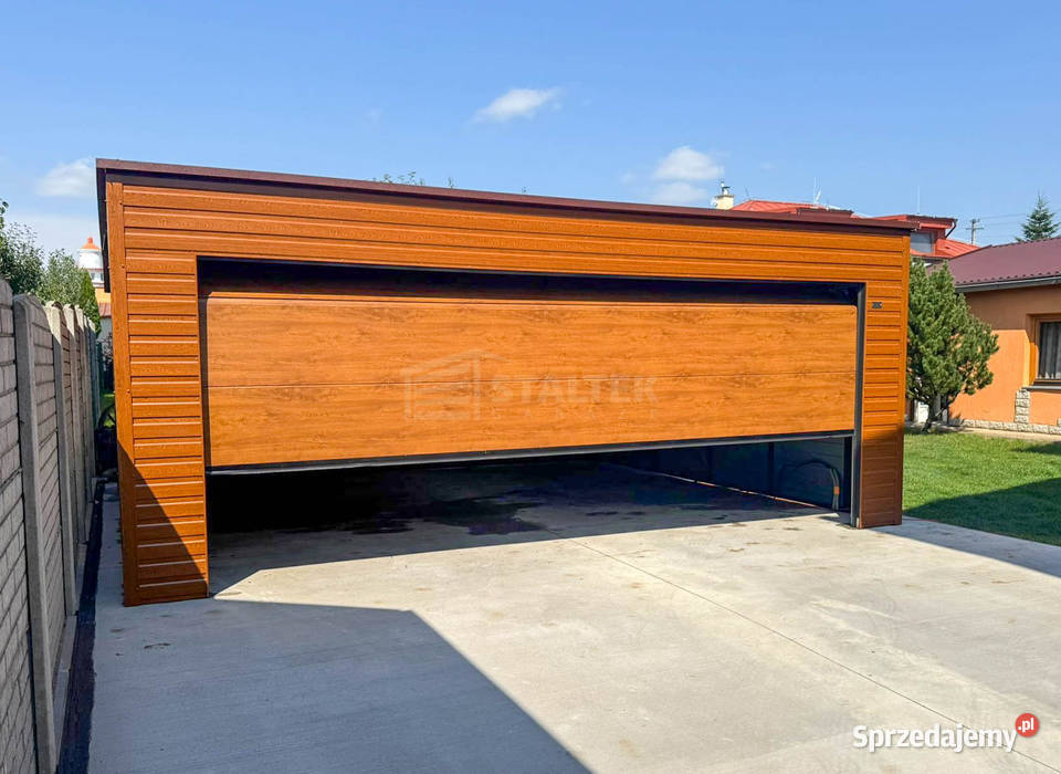 Garaz blaszany 6x5m brama segmentowa drzwi okno Suwałki