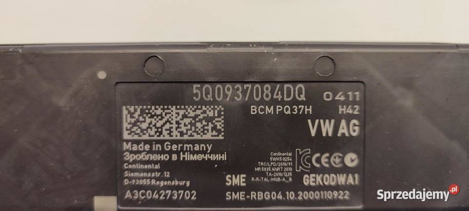 VW TIGUAN II MODUŁ KOMFORTU 5Q0937084DQ osobowe dolnośląskie