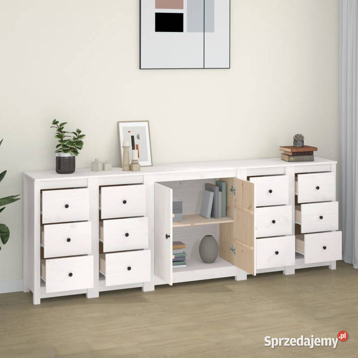 Szafka biała 230x35x80 lite drewno sosnowe Warszawa