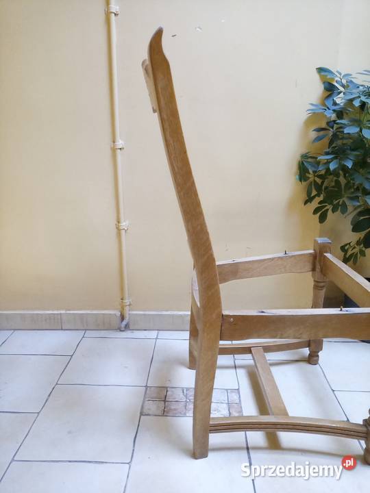 krzesło drewniane dębowe rzeźbione Krzesła Wrocław