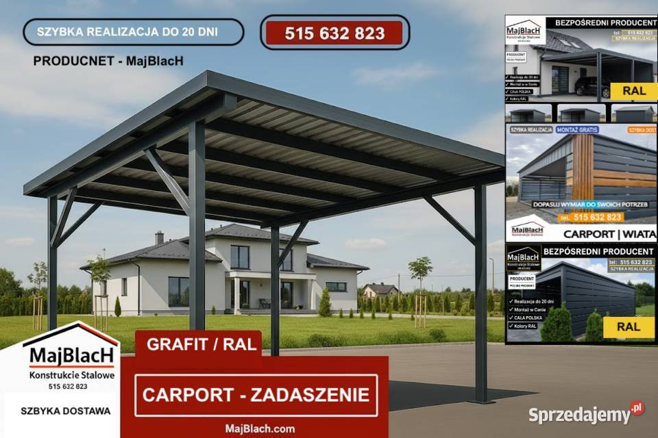 PRODUCENT Wiat Hal Garaży Blaszanych Montaż 300zł/m2 Garaże i miejsca postojowe Łomża