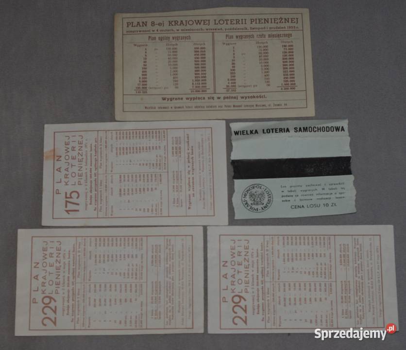 Zestaw losów loteryjnych 5 Płock