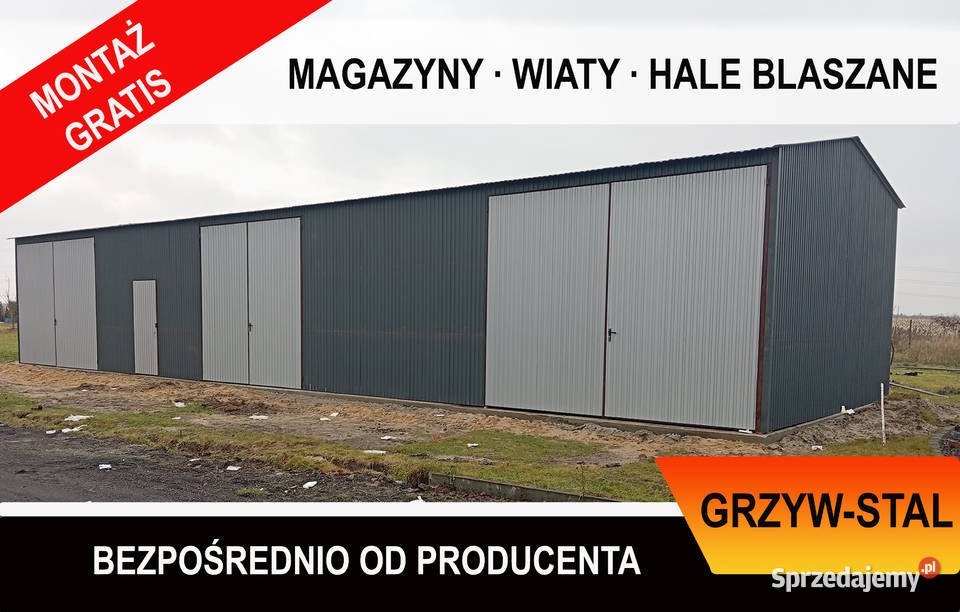 Garaż Blaszany Magazyn Hala Wiata Garaże blacha łódzkie Skierniewice
