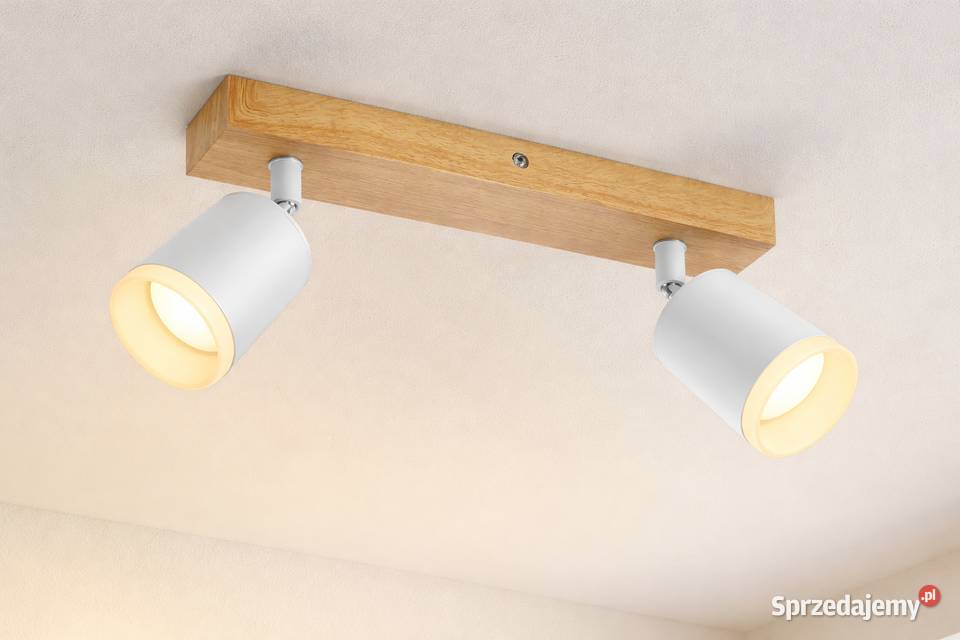 ZMH reflektor sufitowy 2 punktowy drewno GU10 Gliwice