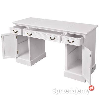 vidaXL Biurko z szafkami obu stronach białe 140