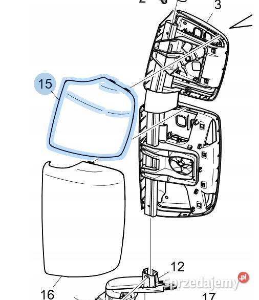 SCANIA R S POKRYWA OBUDOWA OSŁONA LUSTERKA LEWA Bieleń