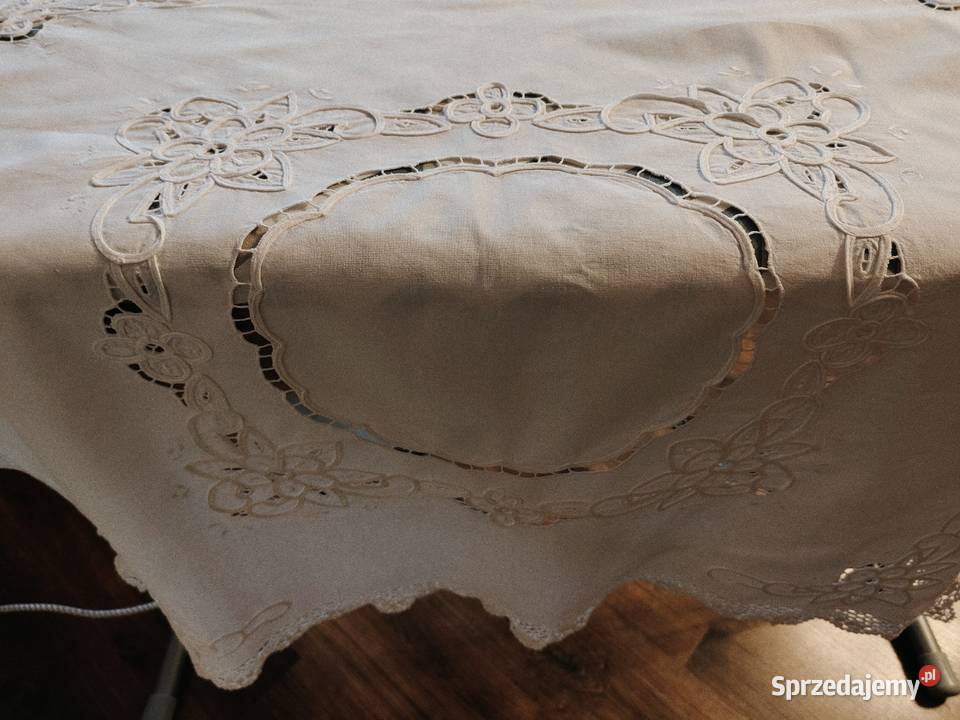 Serweta biała bawełna PRL