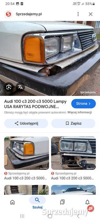 Audi 5000 lampy przednie podwojne USA rarytas Grudziądz