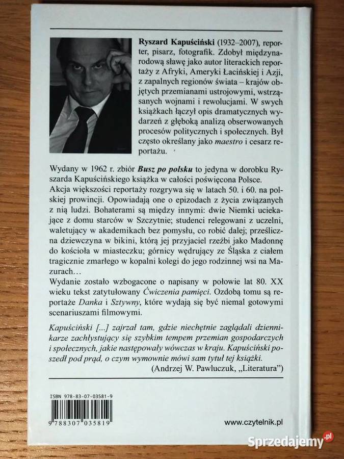 Busz Polsku Ryszard Kapuściński Warszawa sprzedam