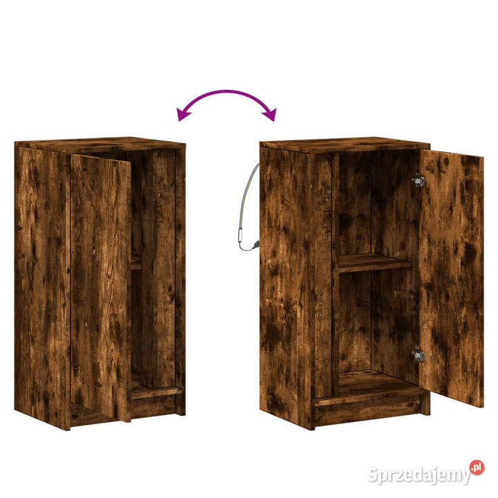 Szafka z LED przydymiony dąb 425x34x85 WM852142 Pozostałe