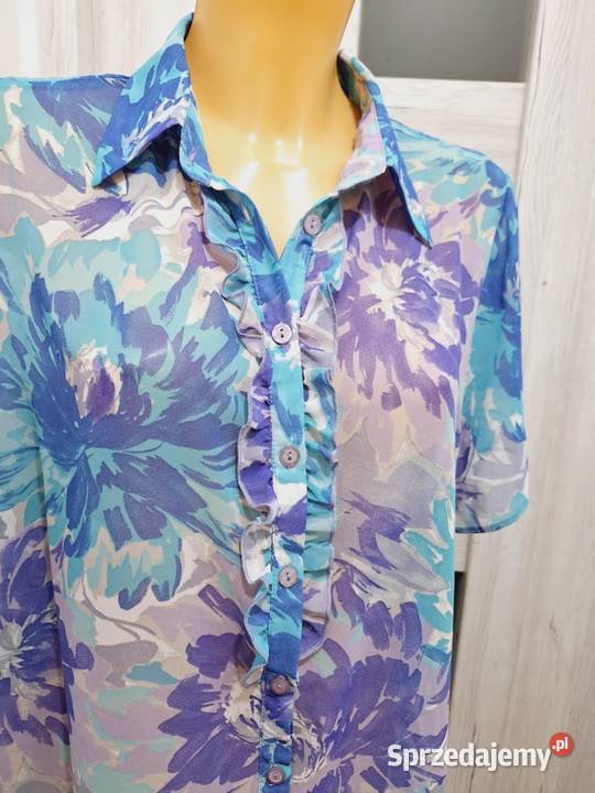 44 Zwiewna bluzka tiulowa z falbankanowa Braniewo