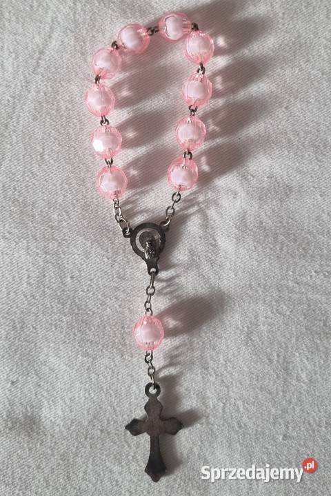 Różaniec dziesiątka z różowych koralików Warszawa
