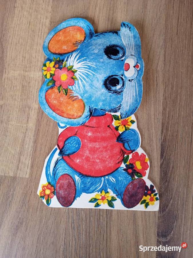 Kartka Vintage Zajączek na sprężynce Tychy