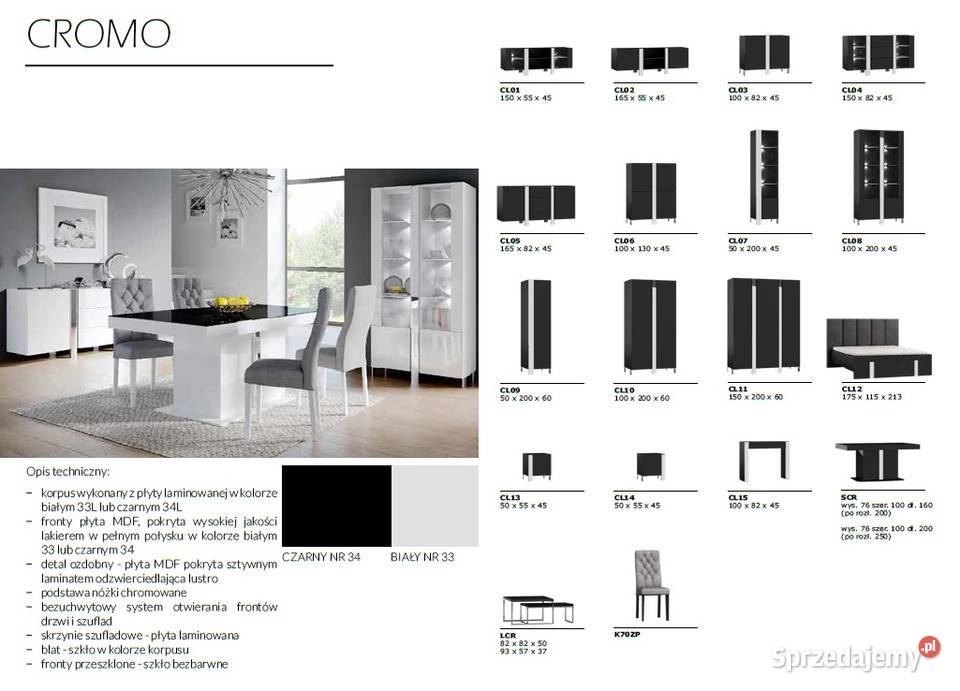 Komoda Cromo 150 lakier wysoki połysk biały 150cm Radomsko