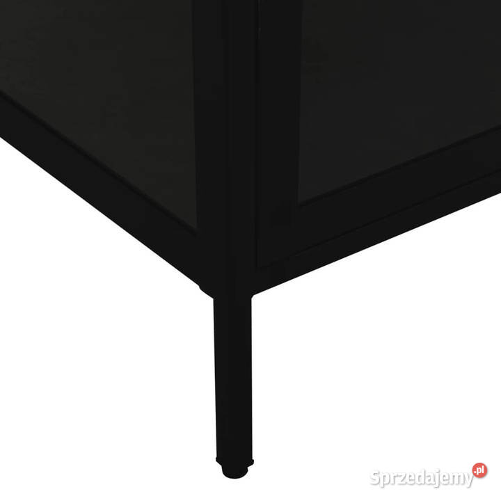Witryna czarna 90x40x180 stal i hartowane szkło Warszawa