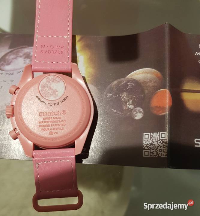 Zegarek nareczny Omega mission to the moon PINK Milicz