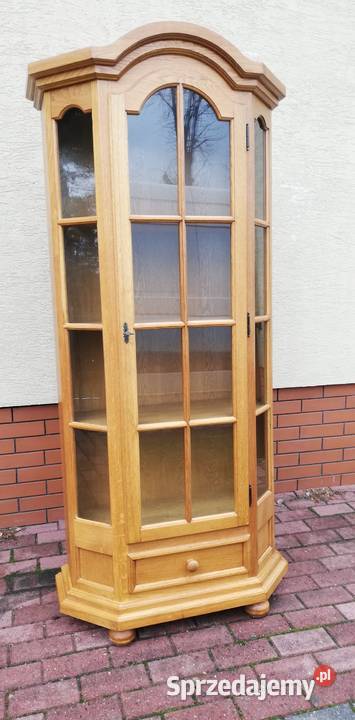 Witryna dębowa stylowa prosta kredens regał Kredensy i witryny Garwolin
