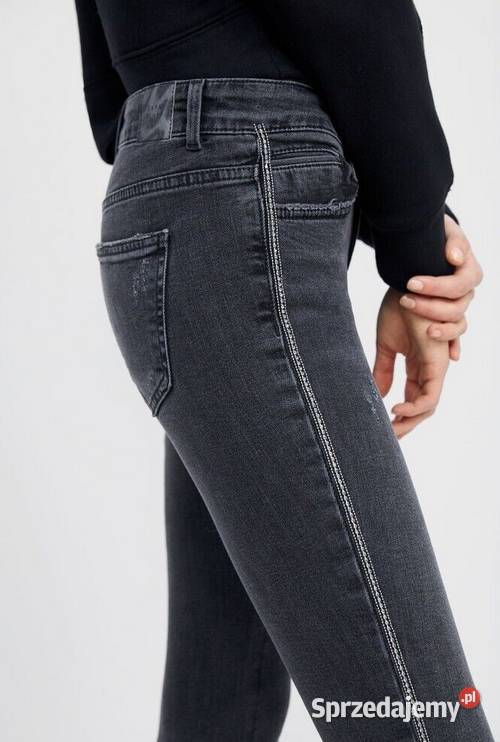 ZARA SPODNIE JEANS JEANSOWE Z OZDOBAMI 36 S Spodnie Kalisz