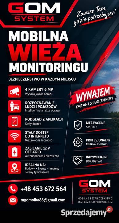 Mobilna wieża monitoringu Kąkolewnica