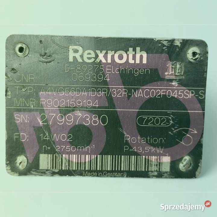 Silnik hydrauliczny A4VG56DA1D3R Rexroth wielkopolskie
