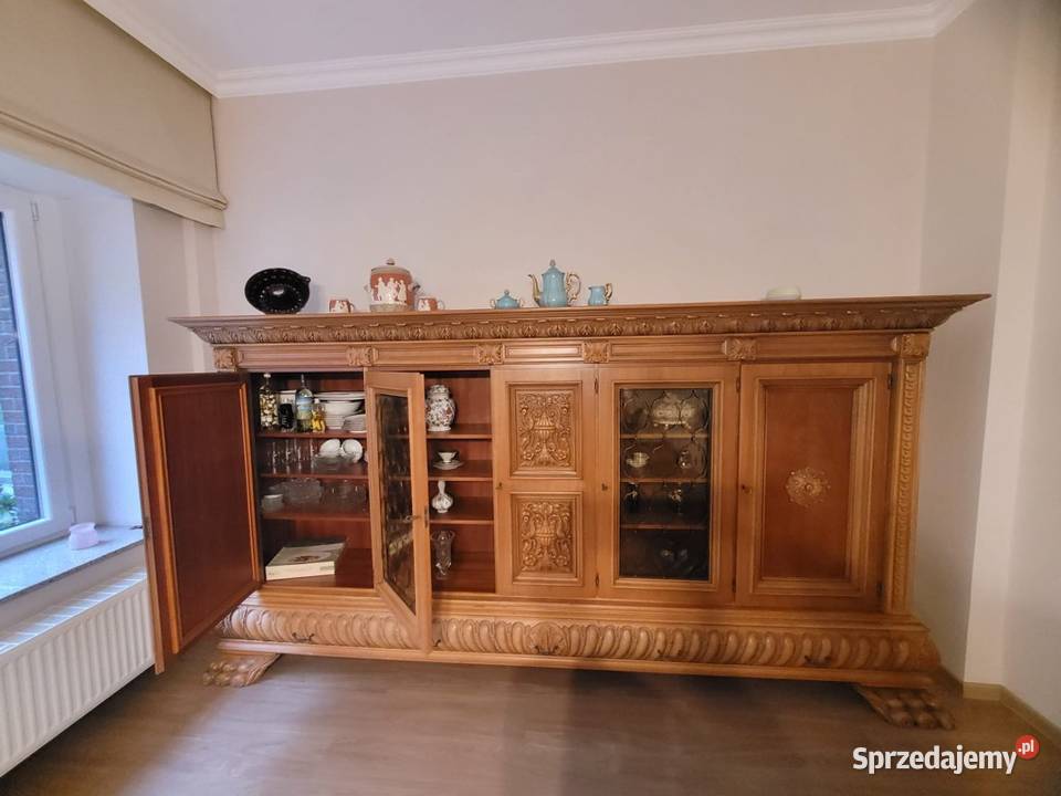 Biblioteka gabinetowa kredens witryna dębowa na Sypniewo