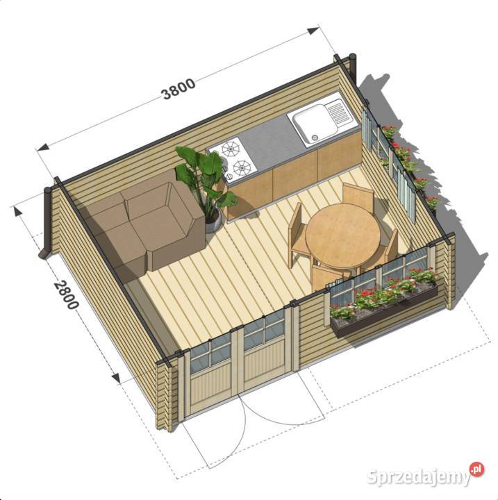 Domek letniskowy drewniany Lille 43 m Idealny na Dziekanów Polski