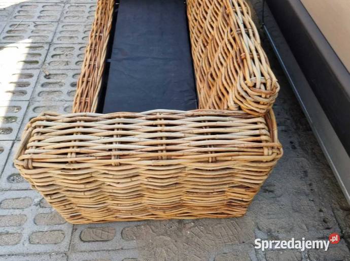 Kanapa rattanowa sofa GRUBY OPLOT NATURALNY boho